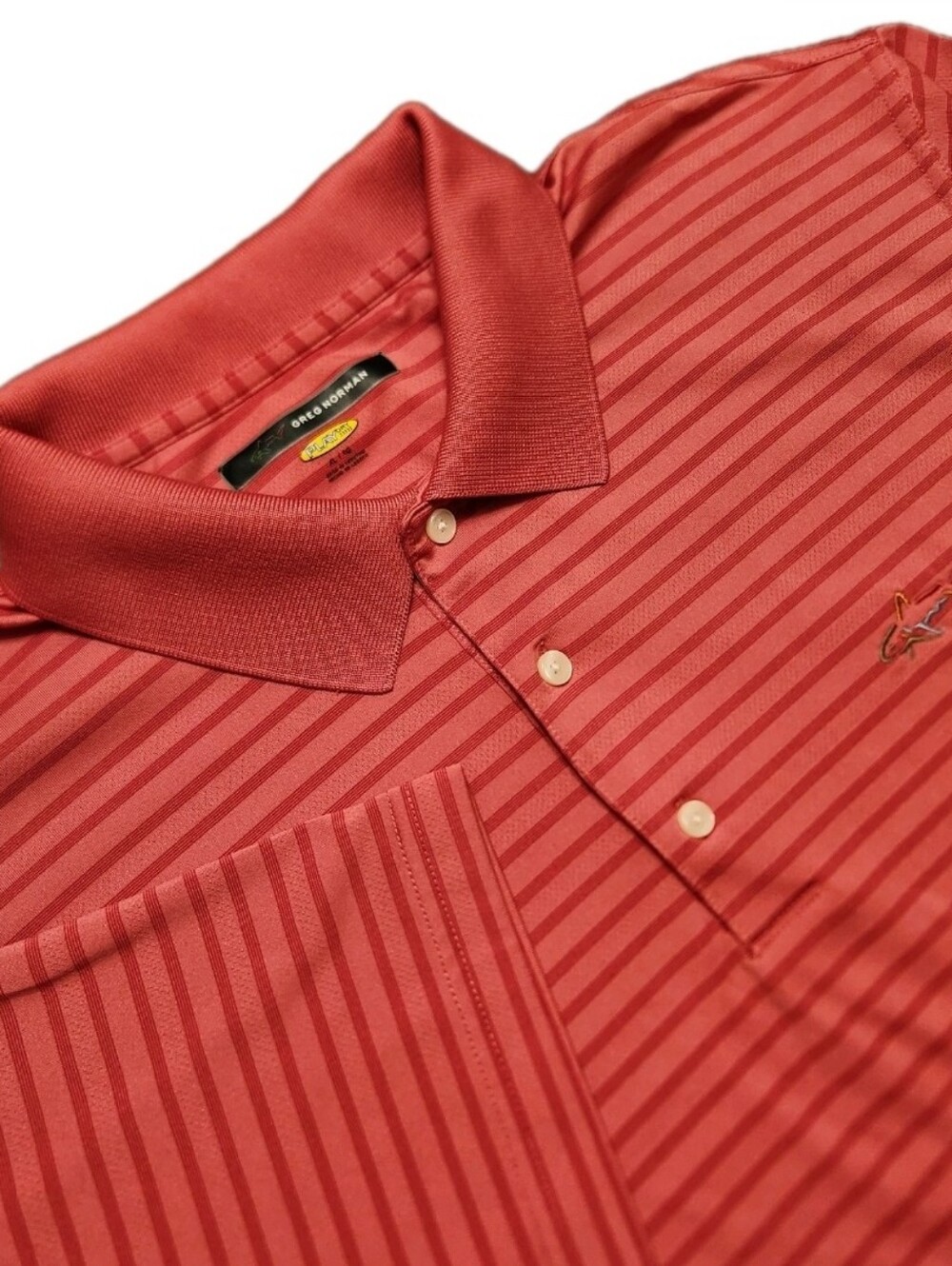 Greg Norman Collection PlayDry XL Men's Rust Striped Polo